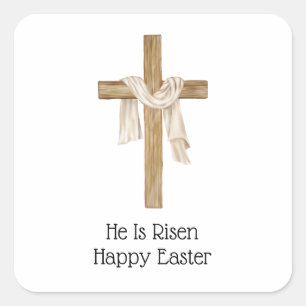Shroud of Turin Easter Cross Religious Christelijk Vierkante Sticker