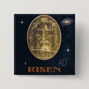 Shroud of Turin Vierkante Button 5,1 Cm
