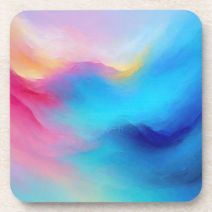 "Shroudglen" Roze en Blauw Landschap Zeegezicht. Bier Onderzetter