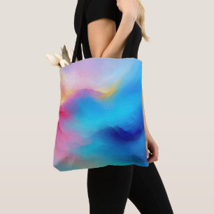 "Shroudglen" Roze en Blauw Landschap Zeegezicht. Draagtas