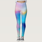 "Shroudglen" Roze en Blauw Landschap Zeegezicht. Leggings (Voorkant)