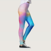 "Shroudglen" Roze en Blauw Landschap Zeegezicht. Leggings (Rechts)