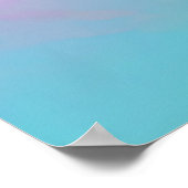 "Shroudglen" Roze en Blauw Landschap Zeegezicht. Poster (Hoek)