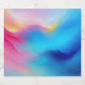 "Shroudglen" Roze en Blauw Landschap Zeegezicht. Sparkling Wijnetiket (Enkel label)