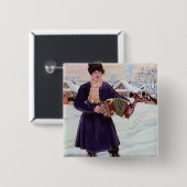 Shrove-tide, 1916 vierkante button 5,1 cm (Voorkant /achterkant)