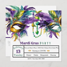 Shrove Tuesday en Mardi Gras Party Kaart