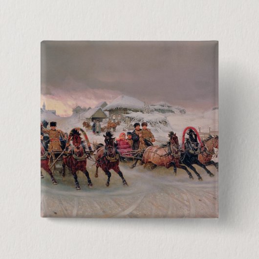 Shrovetide, 1889 vierkante button 5,1 cm (Voorkant)