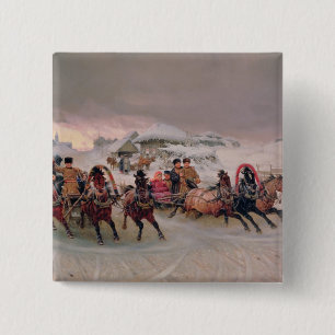 Shrovetide, 1889 vierkante button 5,1 cm