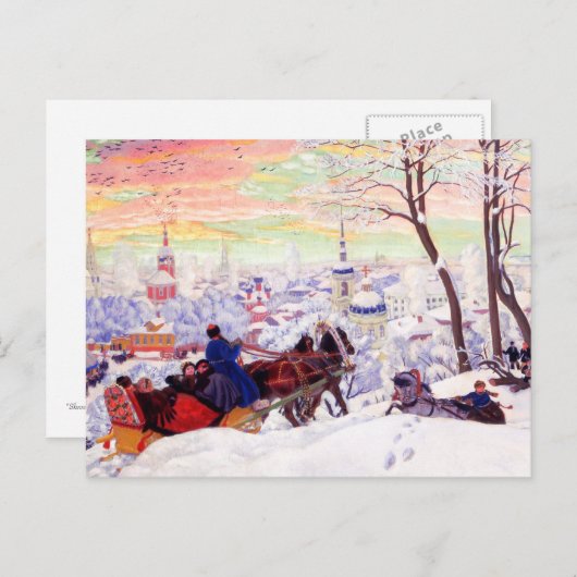 "Shrovetide" de Boris Kustodiev Carte postale (Devant / Derrière)