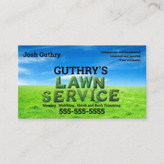 Shrubs Bliss Lawn Service Business Card Visitekaartje