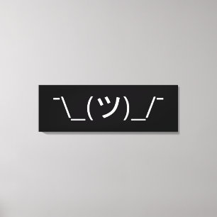 Shrug Emoticon Pennine_(ツ)_/ Japanse Kaomoji Canvas Afdruk