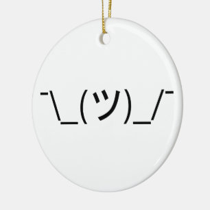 Shrug Emoticon Pennine_(ツ)_/ Japanse Kaomoji Keramisch Ornament