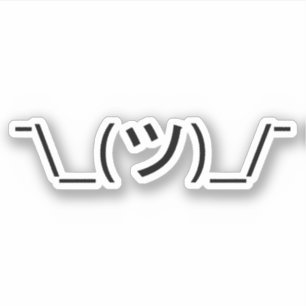 Shrug Emoticon Pennine_(ツ)_/ Japanse Kaomoji Sticker