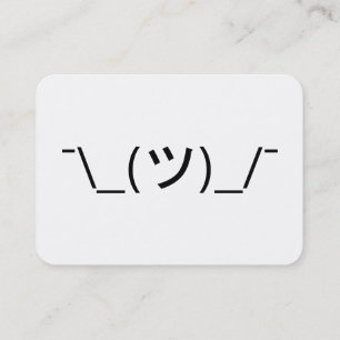 Shrug Emoticon Pennine_(ツ)_/ Japanse Kaomoji Visitekaartje