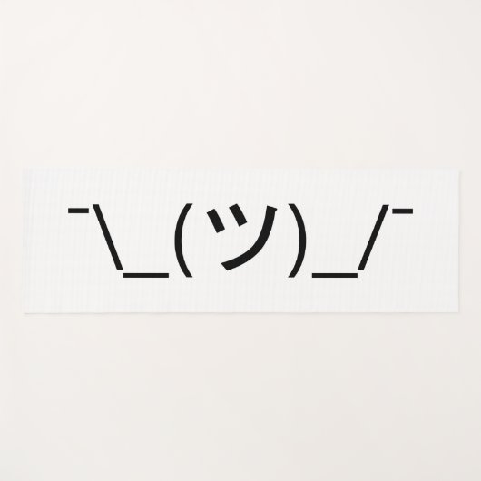 Shrug Emoticon Pennine_(ツ)_/ Japanse Kaomoji Yogamat (Voorkant (horizontaal))