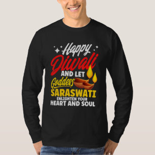 Shubh Deepalawi Happy Diwali Goddess Saraswati Diw T-shirt