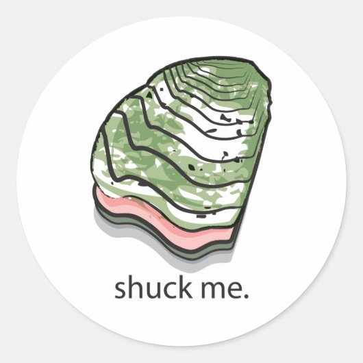 Shuck Me Ronde Sticker (Voorkant)