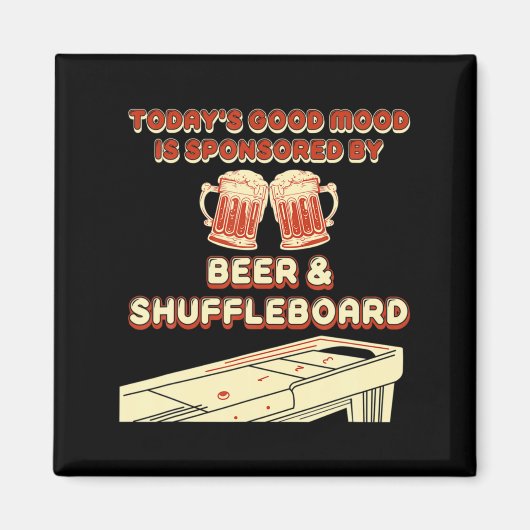 Shuffleboard Player Beer  Magneet (Voorkant)