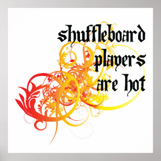 Shuffleboard-spelers zijn hot poster