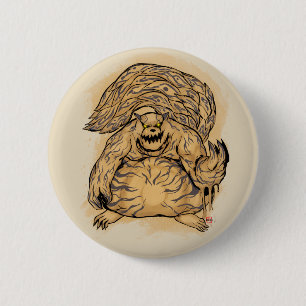 Shukaku de knop met een staartbeest ronde button 5,7 cm