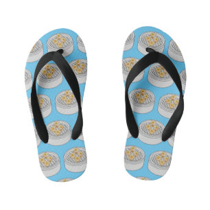 Shumai dim sum cartoon illustratie kinder teenslippers