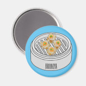 Shumai dim sum cartoon illustratie magneet (Voorkant / Achterkant)