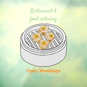 Shumai dim sum cartoon illustratie raamsticker