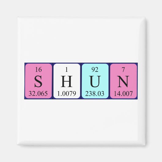 Shun periodieke lijstnaam magnet magneet (Voorkant)