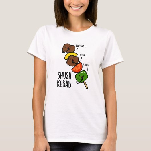 Shush Kebab Grappige Eten Pun T-shirt (Voorkant)