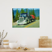Shuswap Cargo Freight Truck Highway Driving Art Poster (Keuken)
