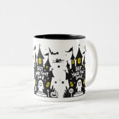 Shut Your Front Door Mug – Haunted House Ghost (Devant droit)