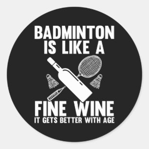 Shuttle Badminton Player Ronde Sticker