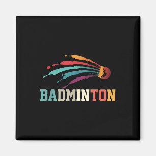 Shuttle Badminton Player Sport Racket Coach Team Magneet