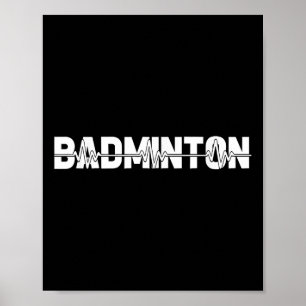 Shuttle Badminton - Racket Court Speler Ekg Hart Poster
