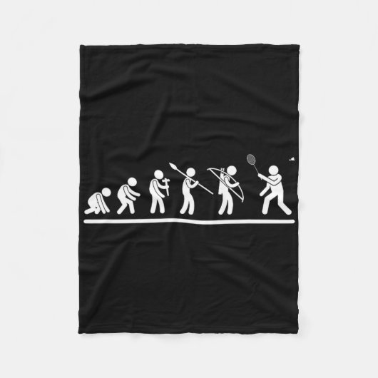 Shuttle Evolution Mannen Vrouwen Funny Badminton Fleece Deken (Voorkant)