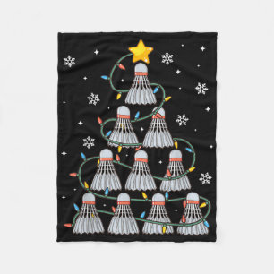 Shuttle Graphic Badminton Player Gift Kerstmis Fleece Deken