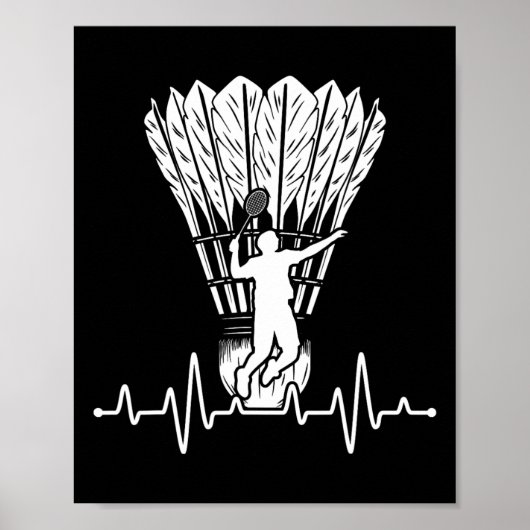 Shuttle Heartbeat Badminton Poster (Voorkant)