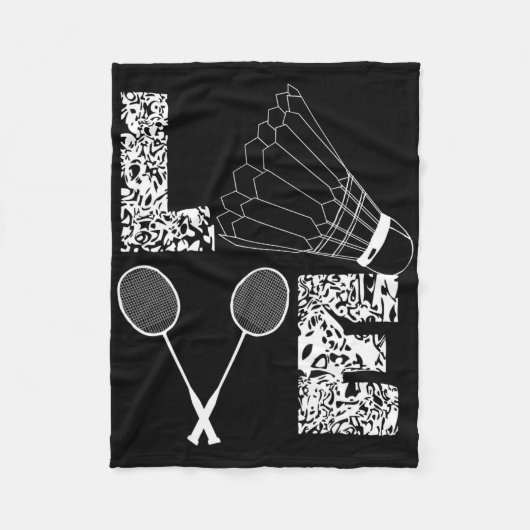 Shuttle Love Badminton Lover Racquet Smashs Fleece Deken (Voorkant)