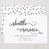 Shuttle Service Black White Wedding Sign (Voorkant / Achterkant)