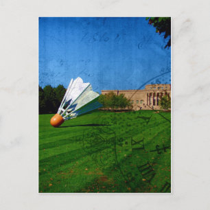 Shuttlecock op het gras briefkaart