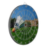 Shuttlecock op het gras dartbord (Voorkant Links)