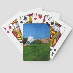 Shuttlecock op het gras pokerkaarten