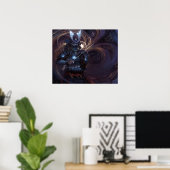 SHWANN: De futuristische Samurai DJ Poster (Thuiskantoor)