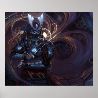 SHWANN: De futuristische Samurai DJ Poster