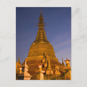 Shwe Myin Tin Temple, schemering, Make Tehi Lar, Briefkaart