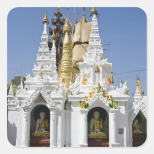 Shwedagon Pagoda (Paya), grote tempel site die 2 Vierkante Sticker