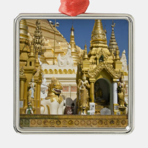 Shwedagon Pagoda (Paya), grote tempel site die Metalen Ornament