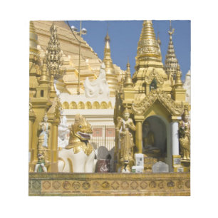 Shwedagon Pagoda (Paya), grote tempel site die Notitieblok