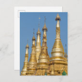 Shwedagon Pagoda Spires Briefkaart (Voorkant / Achterkant)