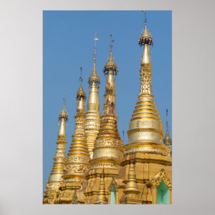 Shwedagon Pagoda Spires Poster